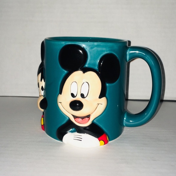 Vintage Disney Mickey Mouse Blue 3D Expression Mug - Picture 2 of 5